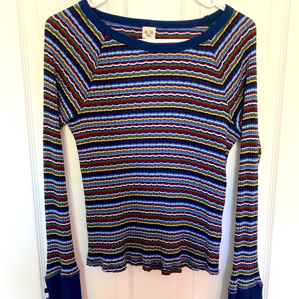 We the Free Striped Bell Sleeve Shirt